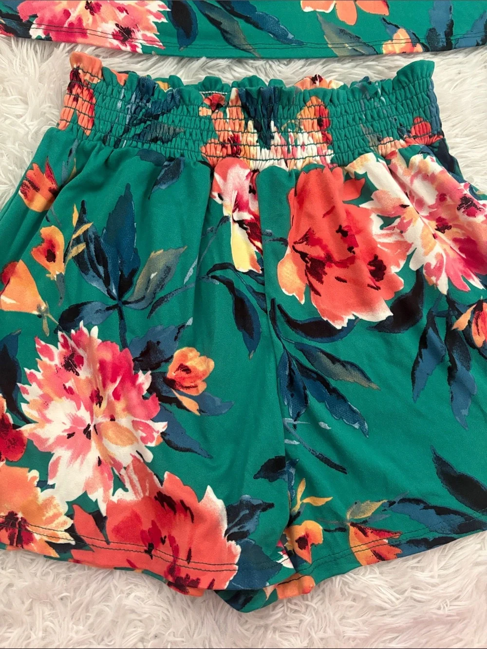 NWT Chenault Girl From Stitch Fix Green Floral 2 Piece Outfit Size 12 Youth